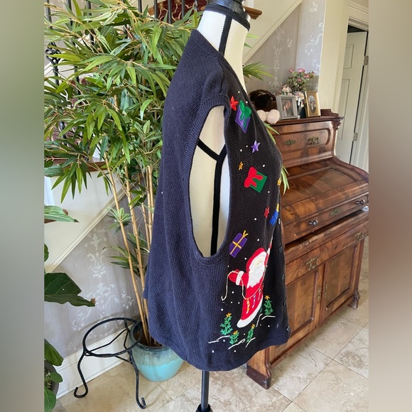Vintage Bobbie Brooks Festive Christmas Sweater Vest Size 18W/20W Embroidered - Picture 8 of 14